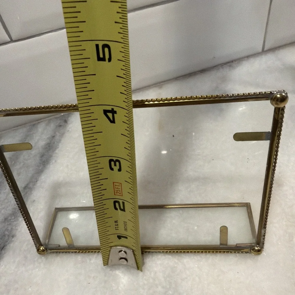 Vintage Set Of 3 Gold/glass Picture Frames 4x5in ES003
